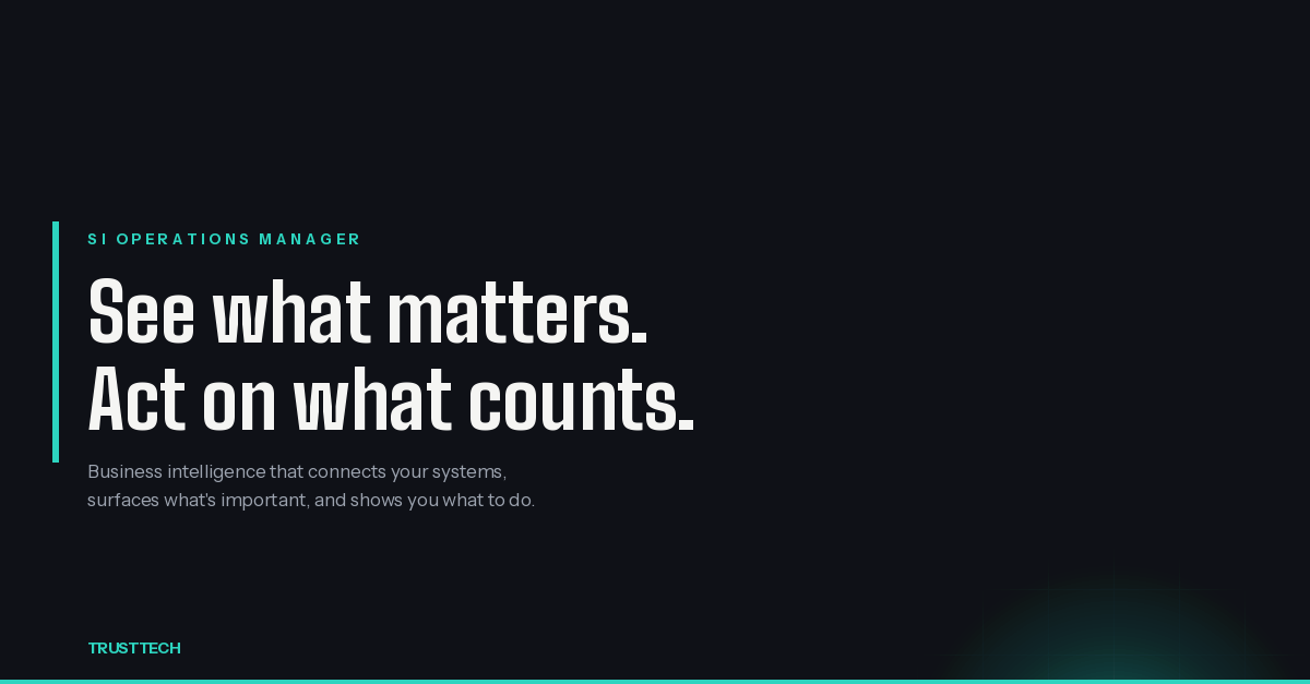 SI Operations Manager — See what matters. Act on what counts.